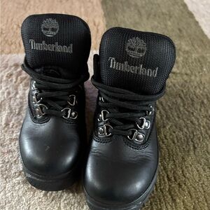 Timberland Kids Black Leather Boots